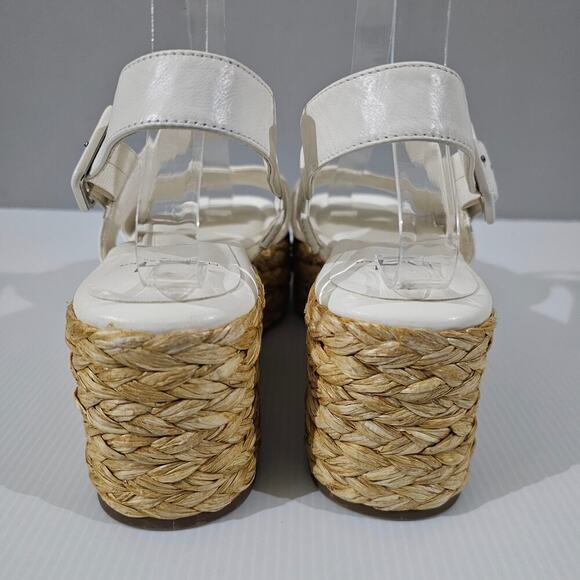 NEW Marc Fisher LTD Patryce Sandal Womens 9 Ivory Leather Espadrille Platform - Picture 9 of 13